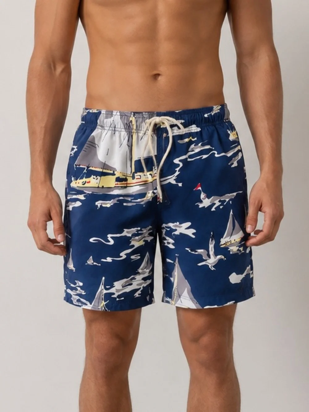 Nautica Men’s sailboat print swim trunks size M